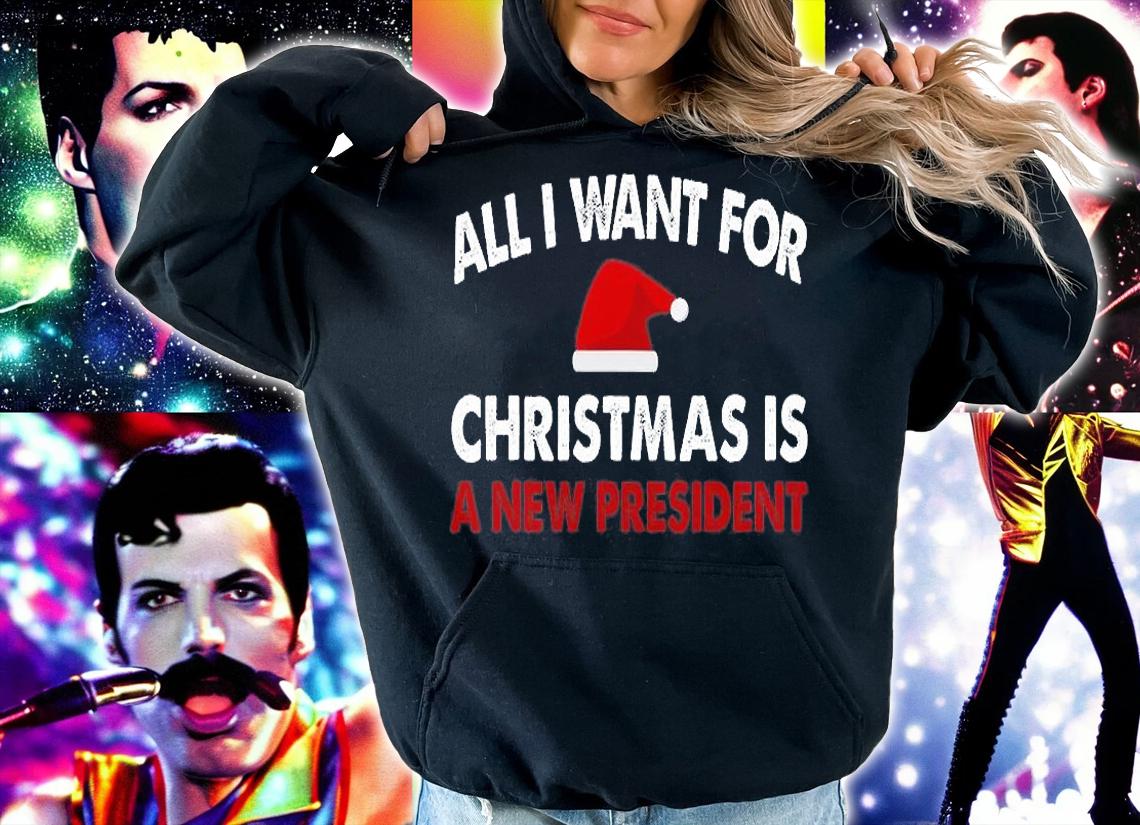 Anti Biden Christmas Funny Political Santa Hat T-Shirt t-shirt hoodie