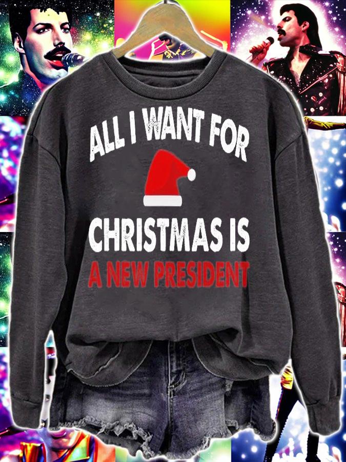 Anti Biden Christmas Funny Political Santa Hat T-Shirt t-shirt sweatshirt