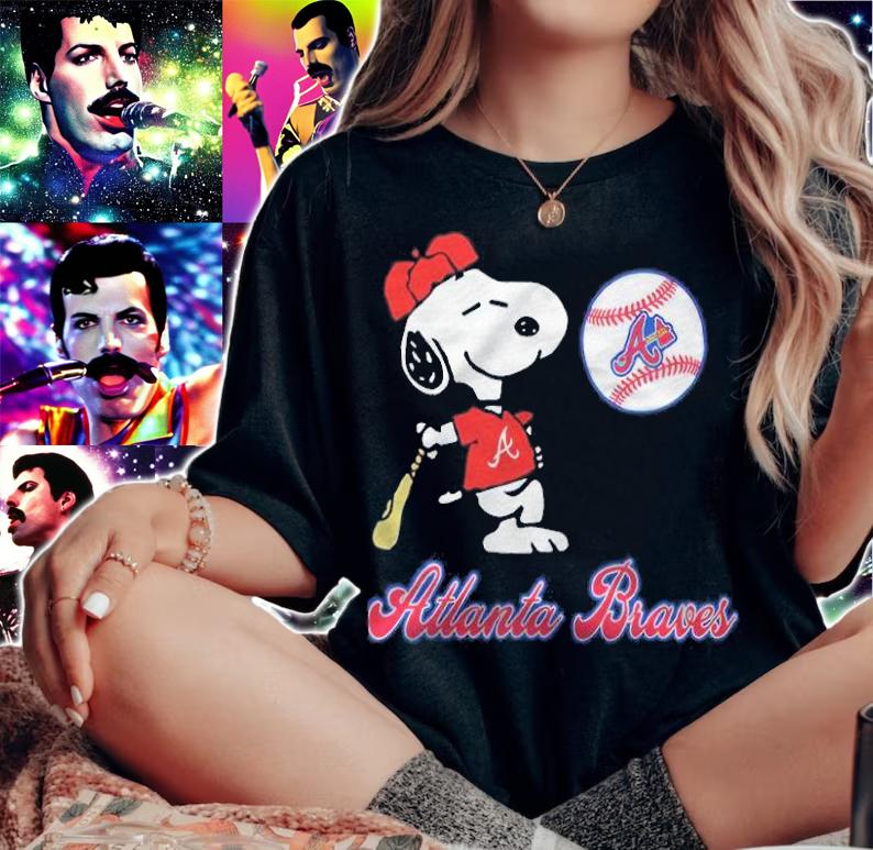 Atlanta Braves Snoopy baseball shirt t-shirt woman shirt