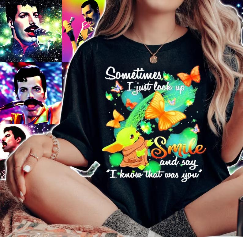 Baby Yoda Sometimes I Just Look Up Smile And Say I Know That Was You Shirt t-shirt woman shirt