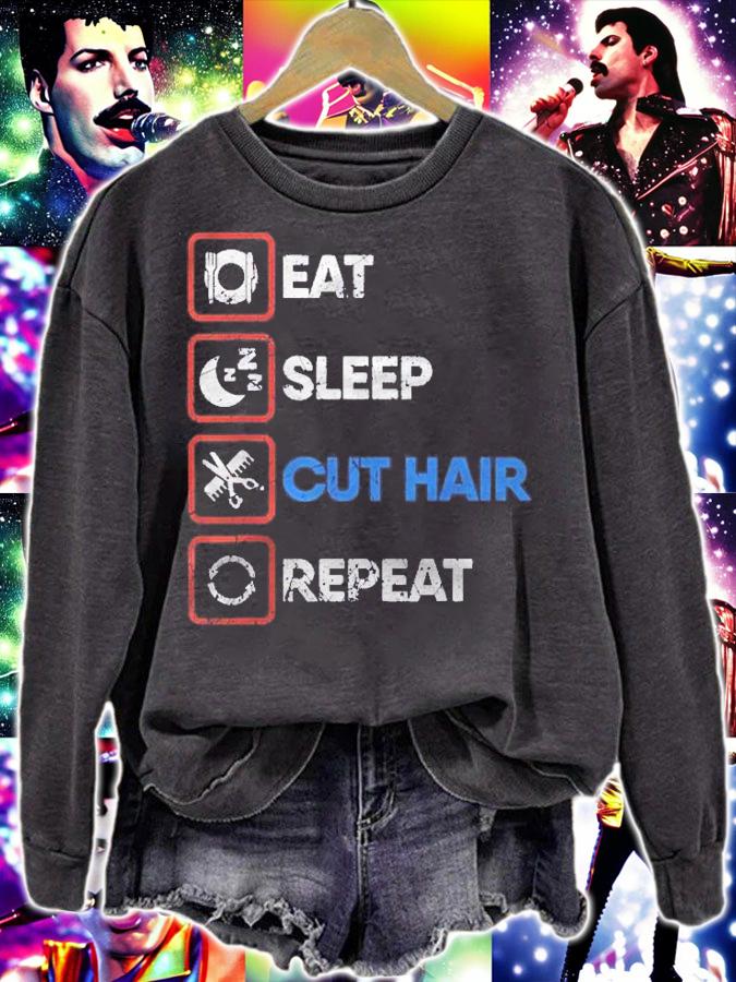 Barber Hairdresser Eat Sleep Cut Hair Repeat Barber Shirt t-shirt