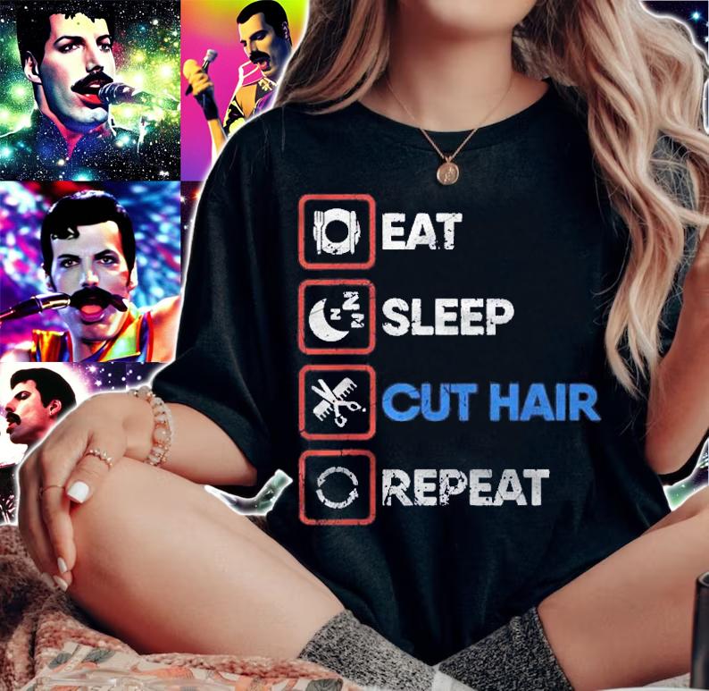 Barber Hairdresser Eat Sleep Cut Hair Repeat Barber Shirt t-shirt
