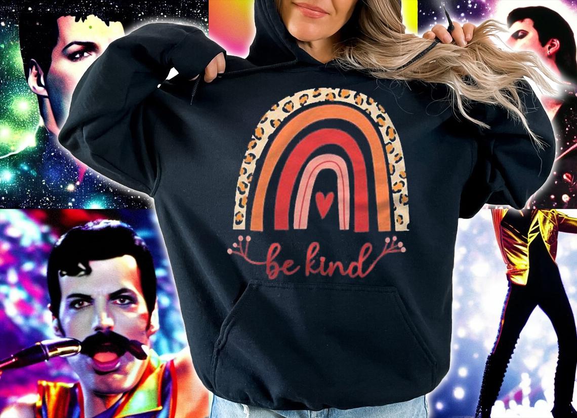 Be Kind. Boho Rainbow Motivation Cheetah Heart Love Gift shirt t-shirt