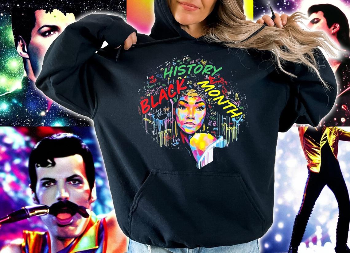 Black History Month Afro Word Art Natural Hair T-Shirt t-shirt