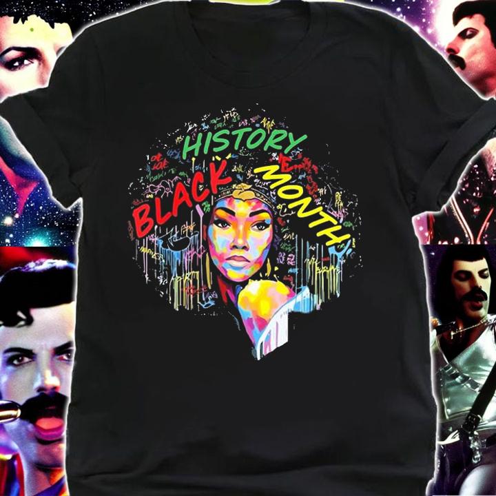 Black History Month Afro Word Art Natural Hair T-Shirt t-shirt