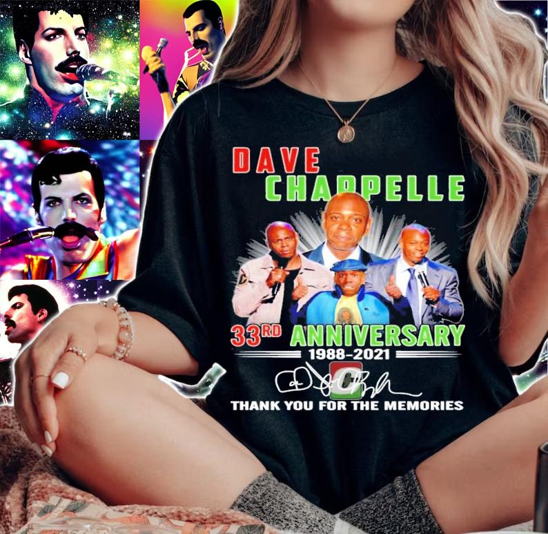 Dave Chappelle 33rd Anniversary 1988-2021 Signature Thank You For The Memories Shirt t-shirt woman shirt