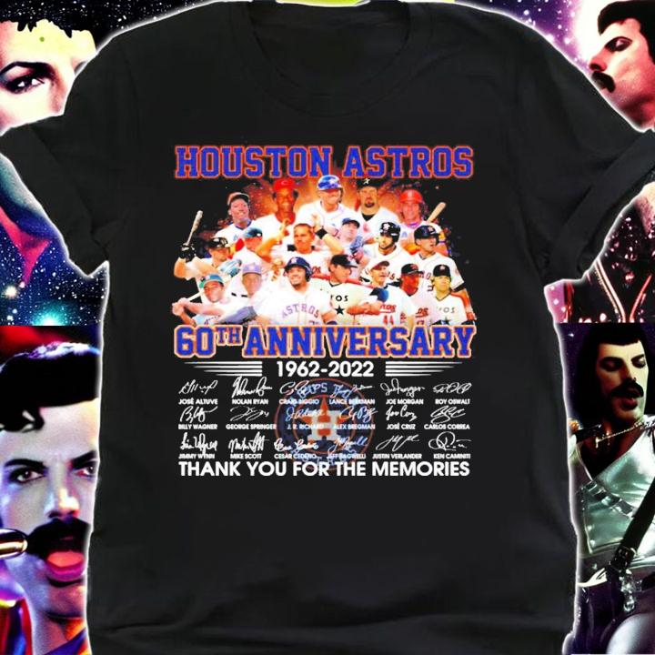 Houston Astros 60th anniversary 1962-2022 signatures t-shirt t-shirt shirt