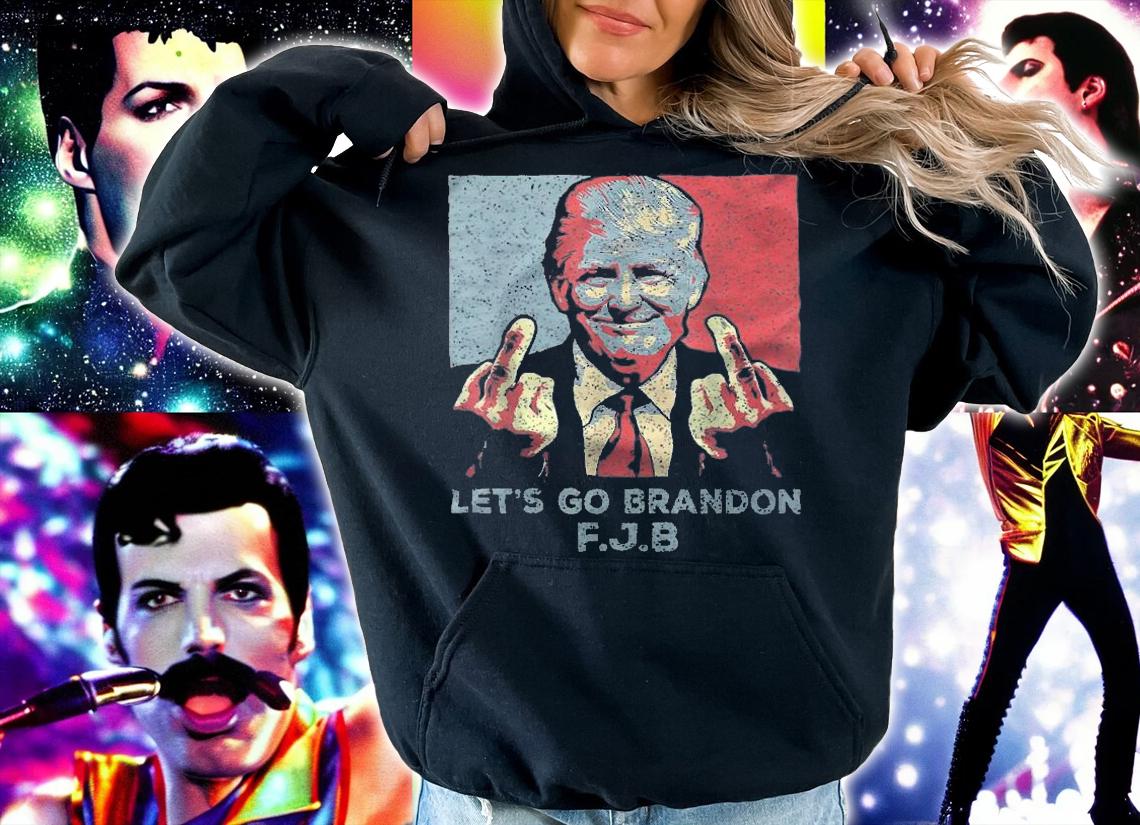 Let's Go Brandon FJB Poster Trump Middle Finger Vintage Meme T-Shirt t-shirt hoodie