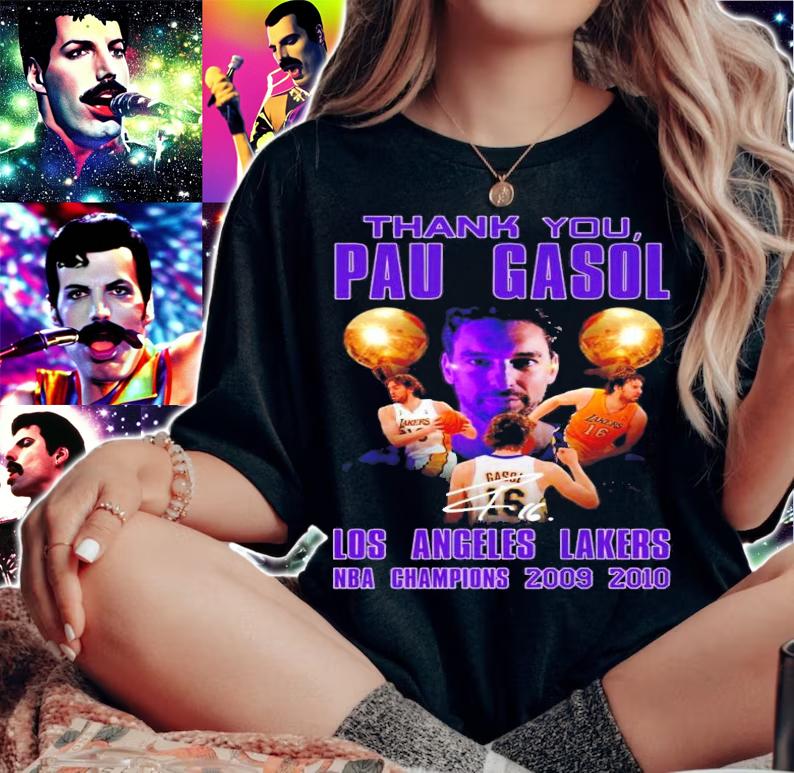 Thank You Pau Gasol Los Angeles Lakers NBA Champions 2009-2012 Shirt t-shirt woman shirt