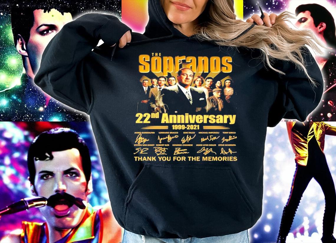 The Sopranos 22nd Anniversary 1999-2021 Signatures Thank You For The Memories Shirt t-shirt hoodie