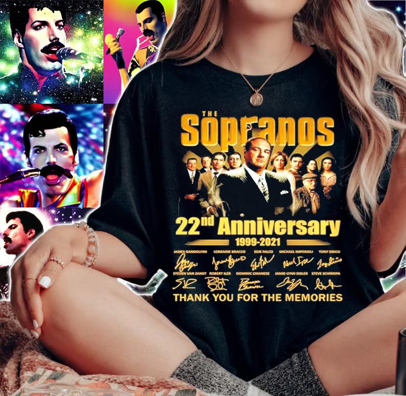 The Sopranos 22nd Anniversary 1999-2021 Signatures Thank You For The Memories Shirt t-shirt woman shirt
