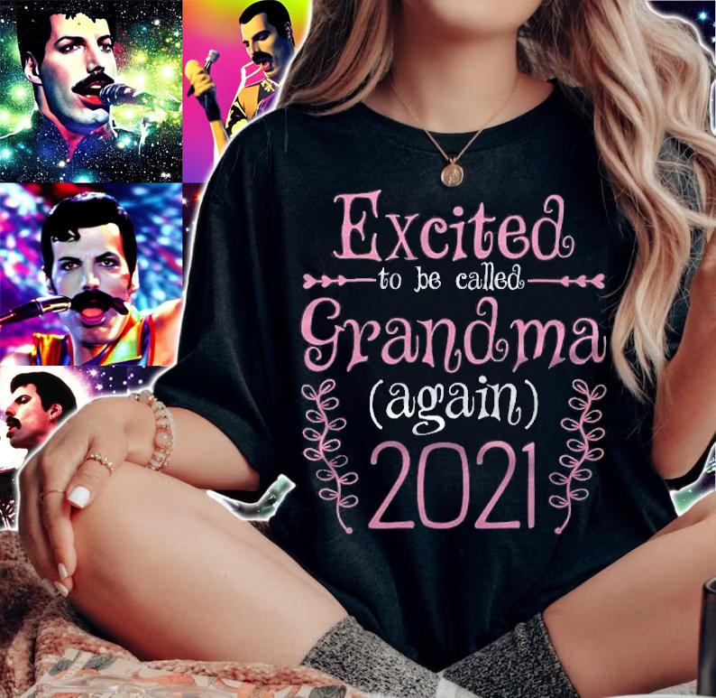 Excited To Be Called Grandma Again 2021 Flower Gift Shirt t-shirt woman shirt