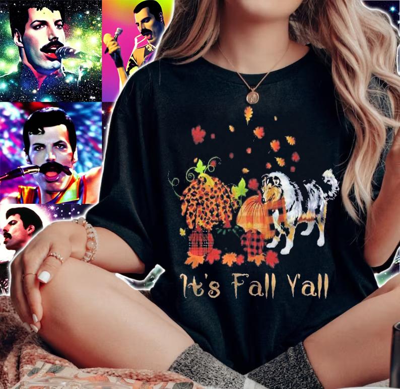 Its Fall Yall Rough Collie Pumpkin Dog Thanksgiving Costume Shirt t-shirt