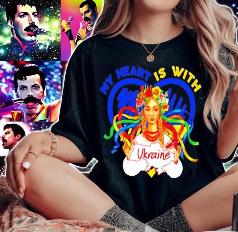 My Heart Is With Ukraine Pray For Ukraine Shirt t-shirt woman shirt