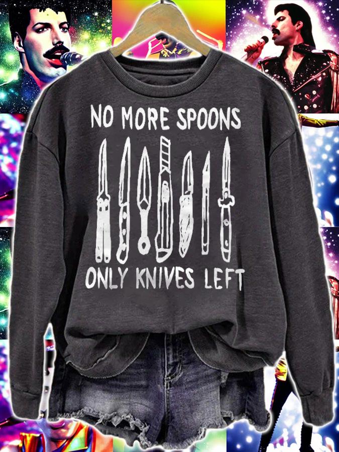 No More Spoons Only Knives Left Red Shirt t-shirt