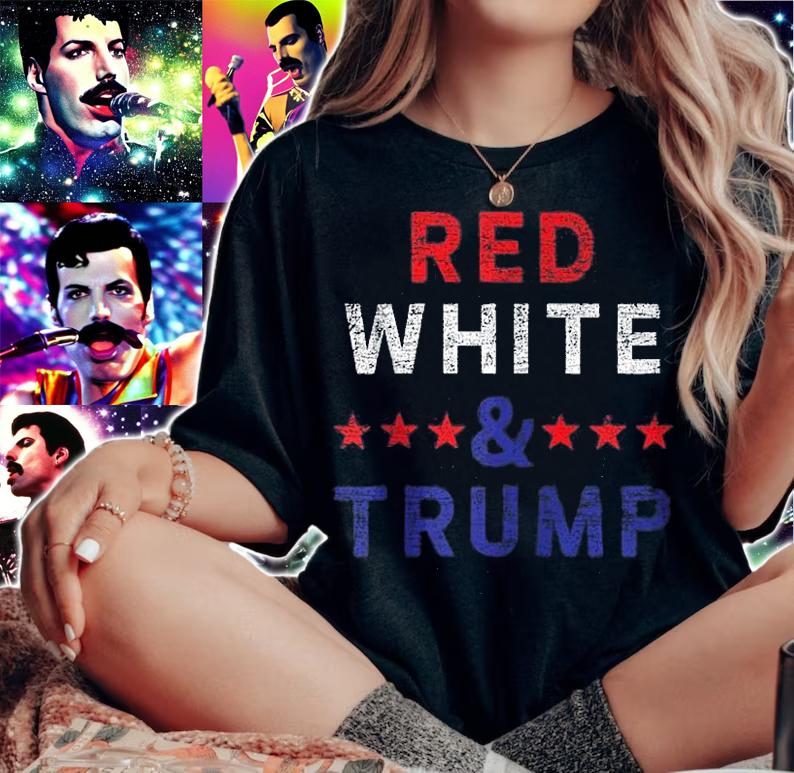 Red White And Trump Usa Flag Election Donald Trump USA Flag T-Shirt t-shirt woman shirt