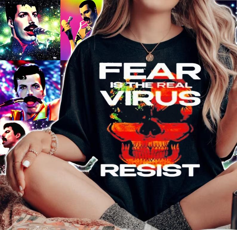 Skull Fear Is The Real Virus Resist Shirt t-shirt woman shirt