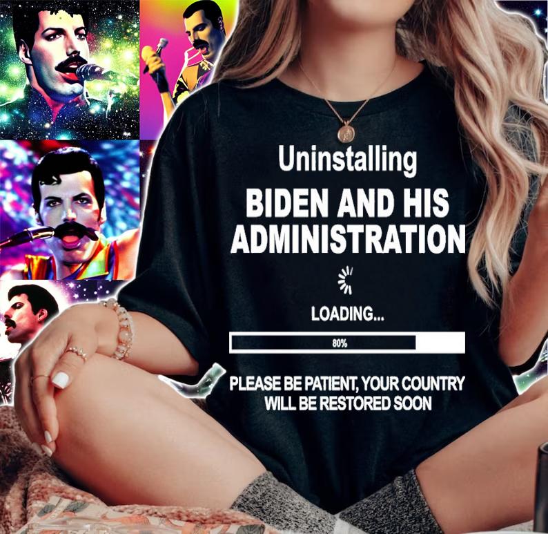 Uninstalling Biden and his administration please be patient shirt t-shirt woman shirt