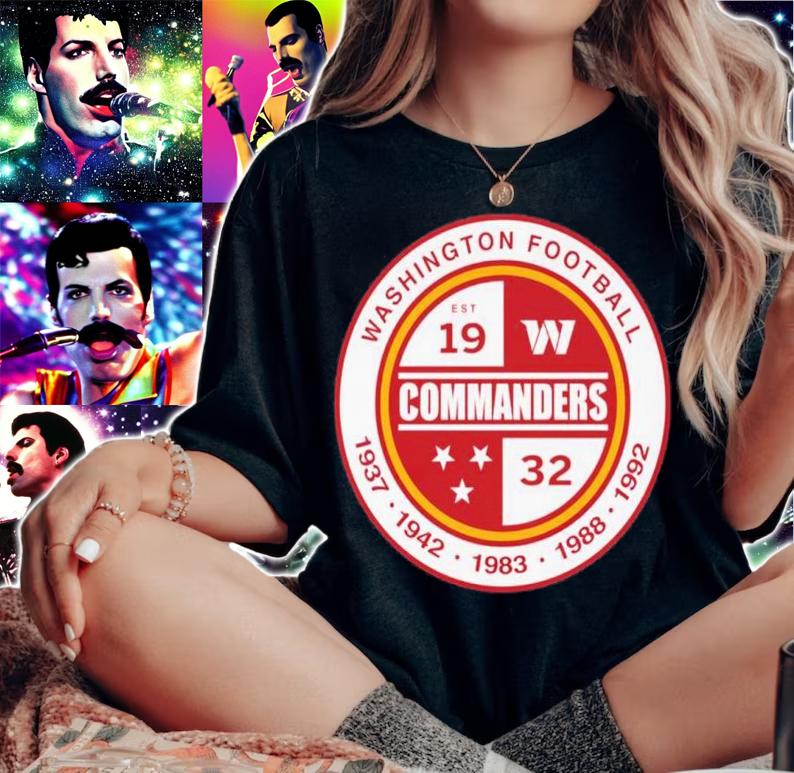 Washington Football Est 1932 Commanders 1937 1942 1983 1988 1992 Shirt t-shirt woman shirt