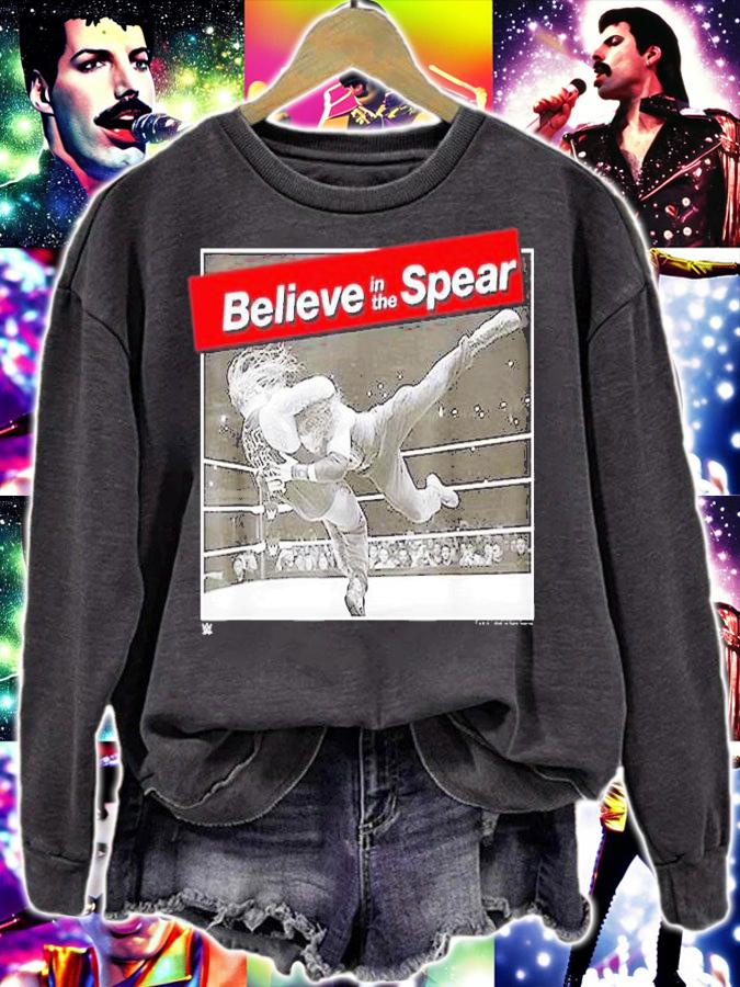 Wwe Spear Roman Reigns Photo Red Type Label T-Shirt t-shirt sweatshirt