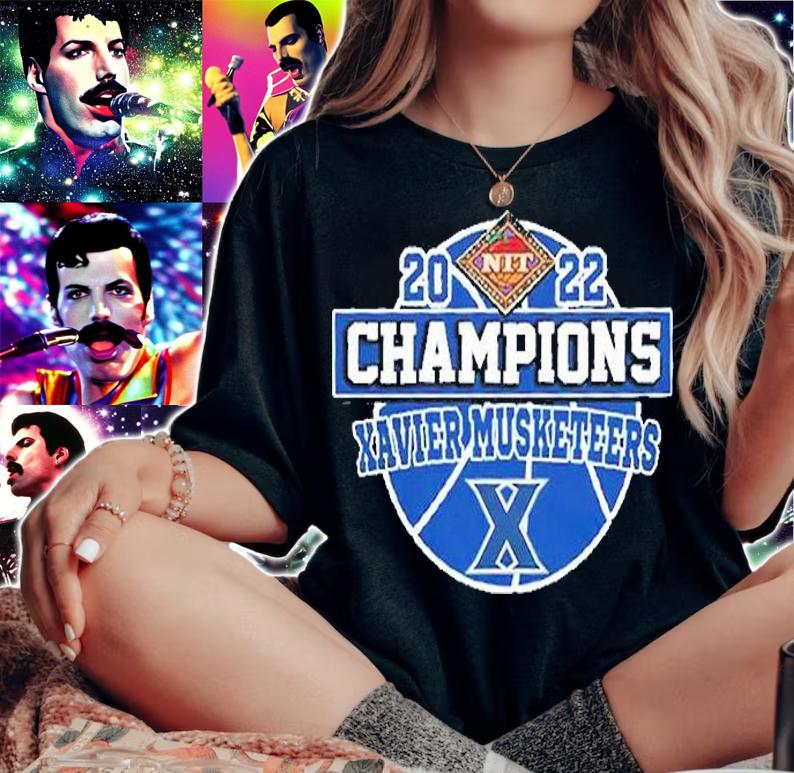 Xavier Musketeers Wins NIT 2022 Champions NBA T-Shirt t-shirt woman shirt