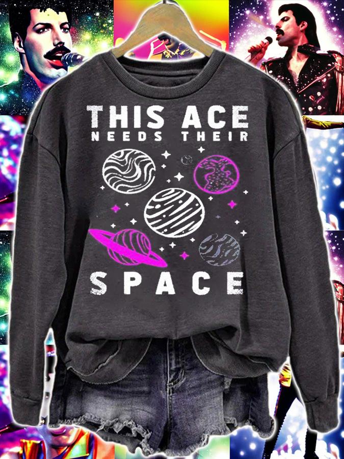 Funny Lgbt Outer Space This Ace Needs Their Space Asexual T-Shirt t-shirt