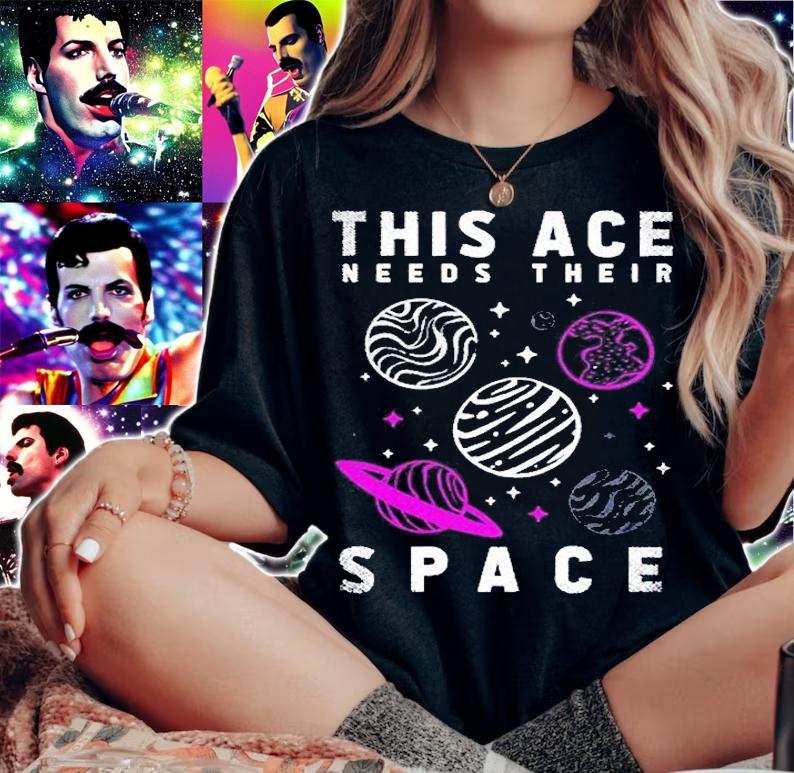 Funny Lgbt Outer Space This Ace Needs Their Space Asexual T-Shirt t-shirt