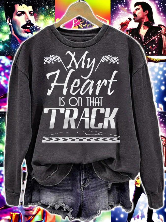 My Heart Is On That Track Drag Racing Race Car Driver Premium Shirt t-shirt