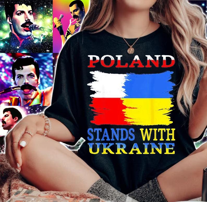 Poland Stands With Ukraine Polish Ukraine Peace Ukraine T-Shirt t-shirt woman shirt