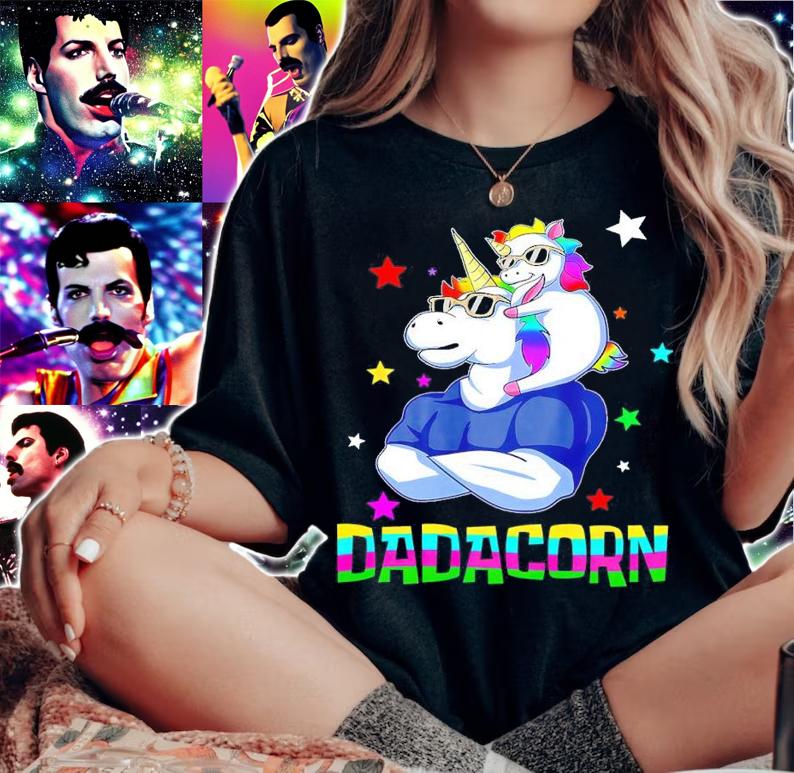 Dadacorn Muscle Unicorn Dad Baby Christmas Papa shirt t-shirt woman shirt