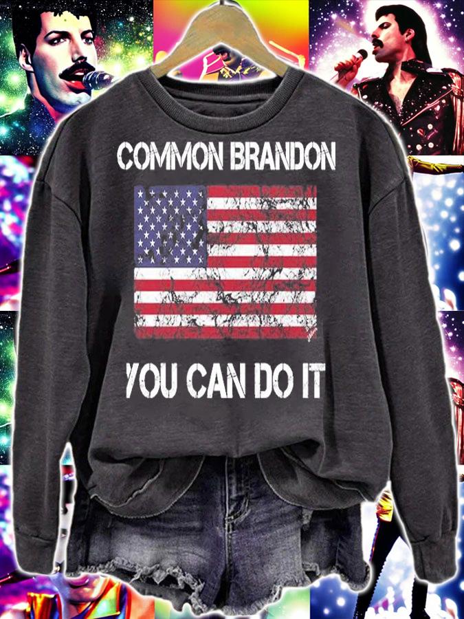 Funny President Patriotic Usa Flag Lets Go Brandon You Can Do It T-Shirt t-shirt sweatshirt