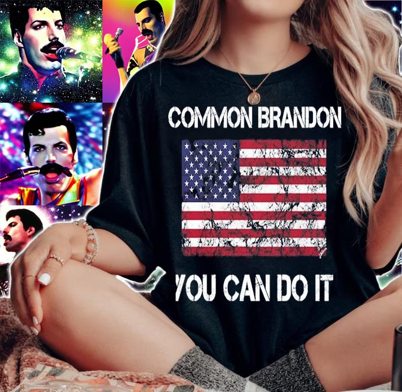 Funny President Patriotic Usa Flag Lets Go Brandon You Can Do It T-Shirt t-shirt woman shirt