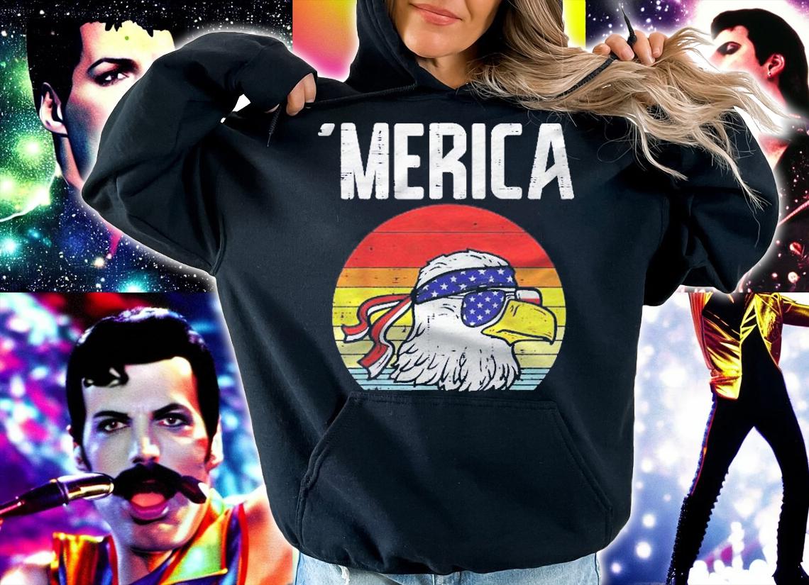 Merica Retro Eagle Bandana American Flag 4Th Of July Fourth Shirt t-shirt hoodie
