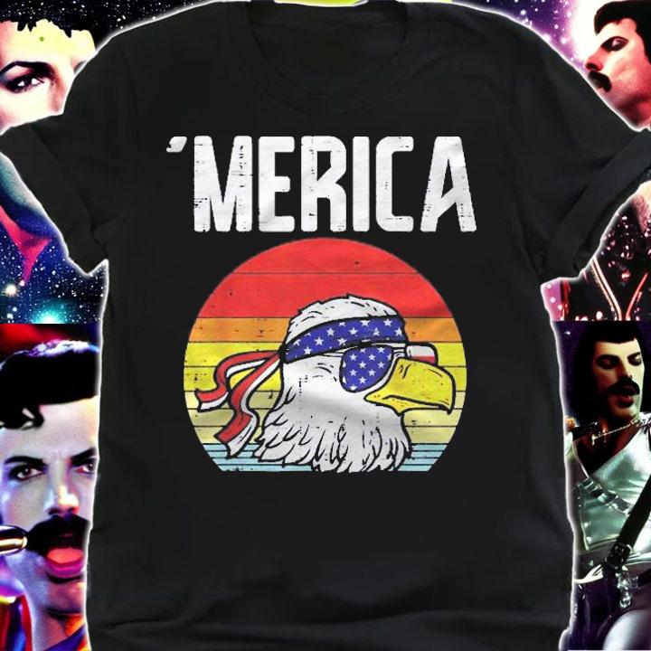Merica Retro Eagle Bandana American Flag 4Th Of July Fourth Shirt t-shirt shirt