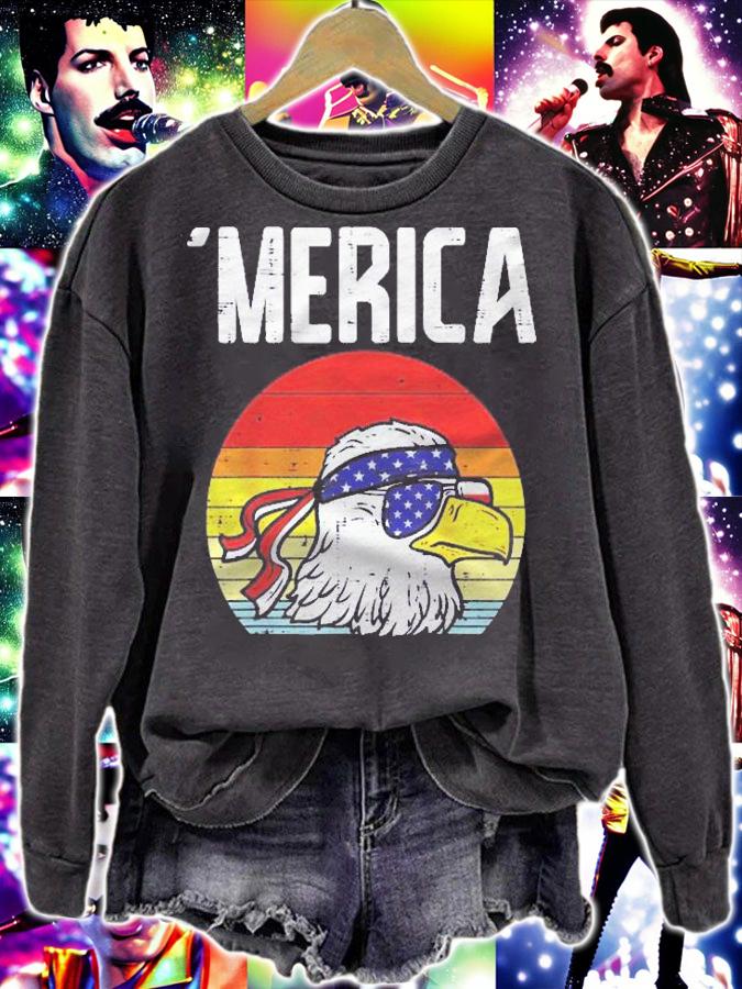 Merica Retro Eagle Bandana American Flag 4Th Of July Fourth Shirt t-shirt sweatshirt