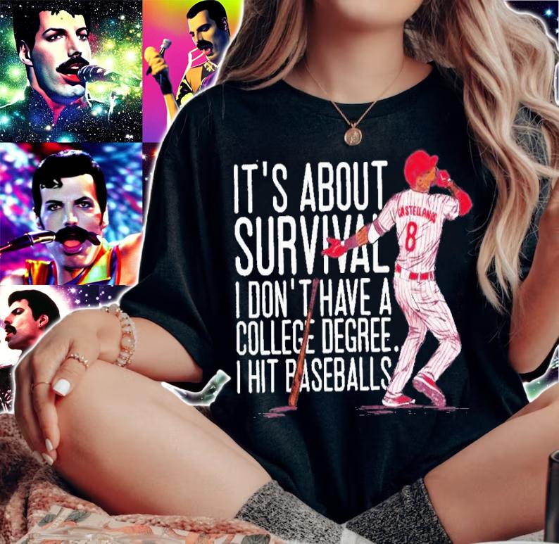 Nick Castellanos It's All About Survival I Don't Have A College Degree Shirt t-shirt woman shirt