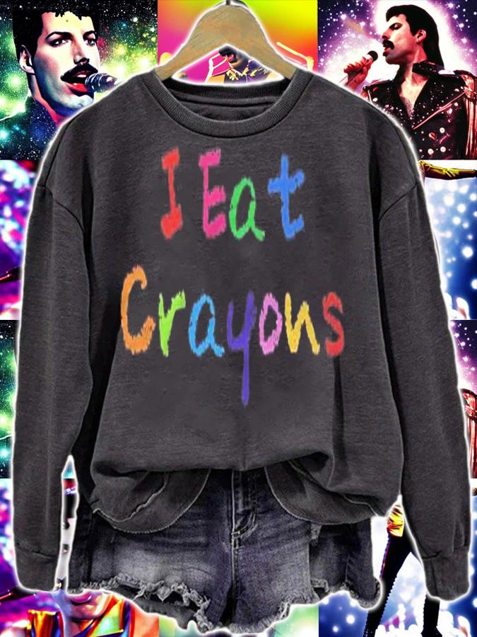 I Eat Crayons Funny Drawing Painting Kids Children Shirt t-shirt sweatshirt