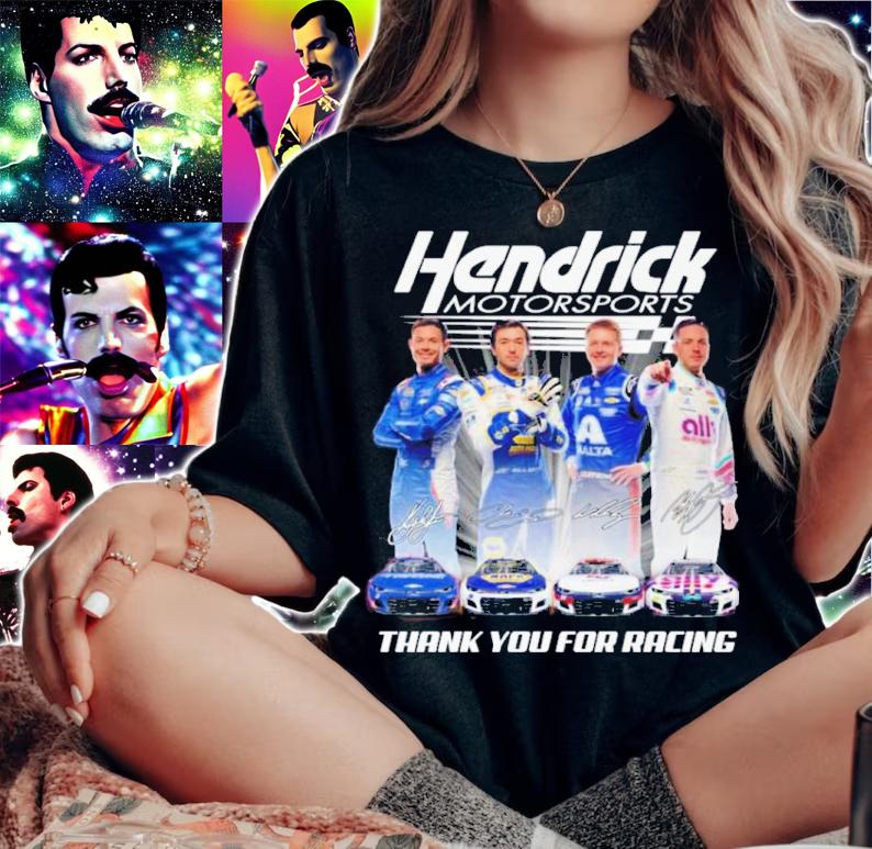 Nice hendrick Motorsports Signatures Thank You For Racing Shirt t-shirt woman shirt