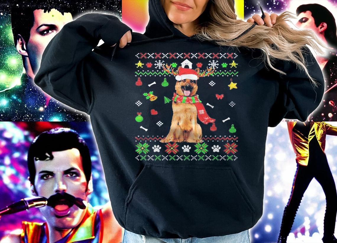 Ugly Sweater Christmas German Shepherd Dog Puppy Xmas Pajama Shirt t-shirt