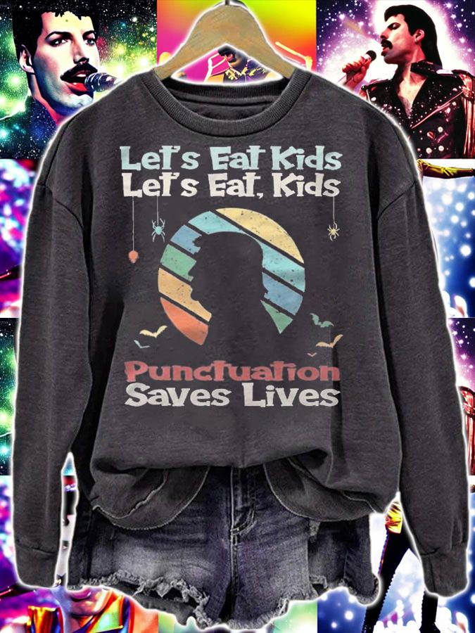 Let's Eat Kids Punctuation Saves Lives Trump T-Shirt t-shirt sweatshirt