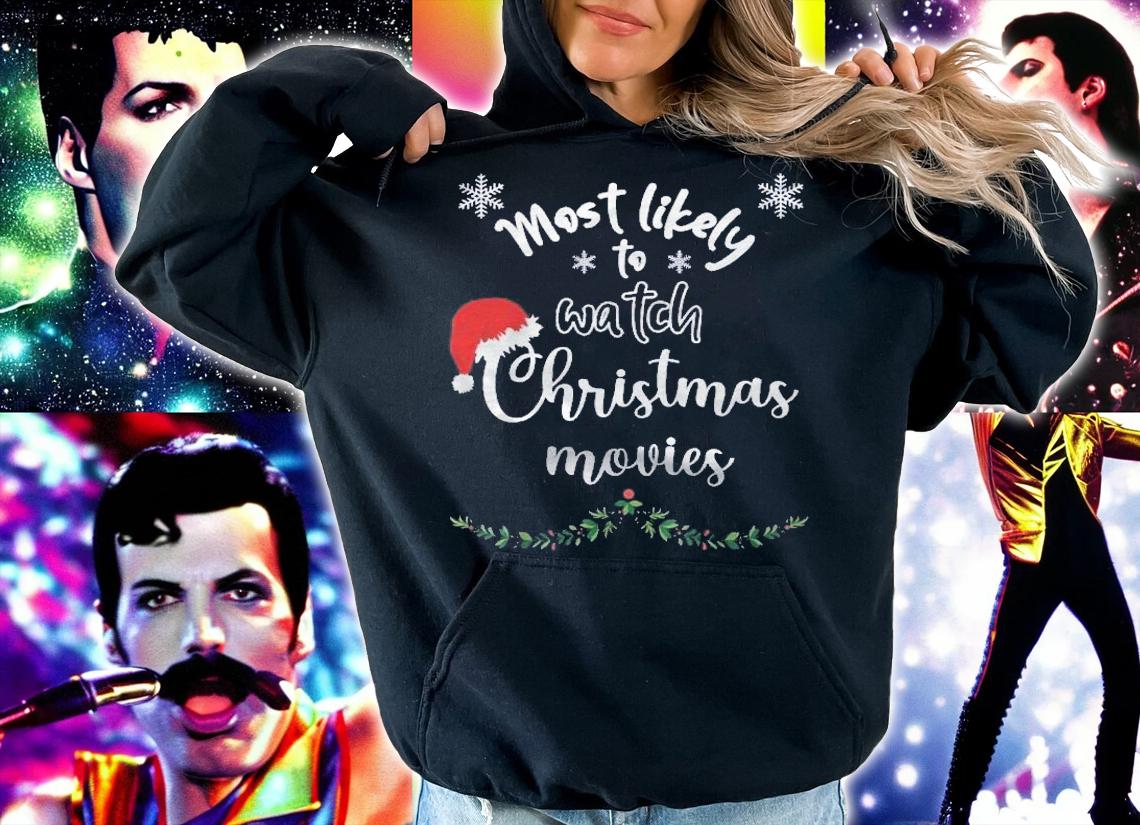 Most Likely To Watch Christmas Movies Matching Family Xmas Shirt t-shirt