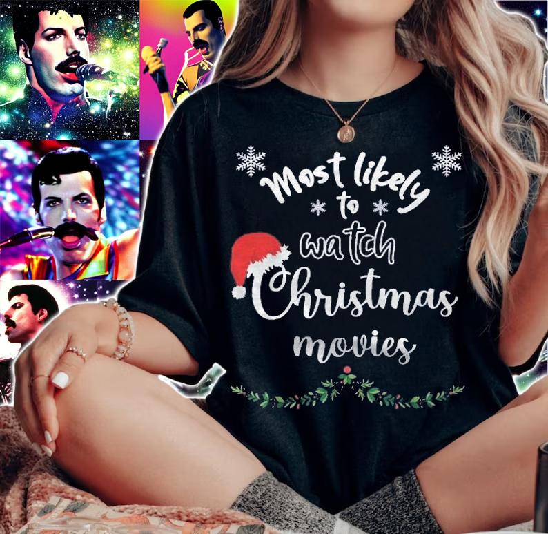 Most Likely To Watch Christmas Movies Matching Family Xmas Shirt t-shirt