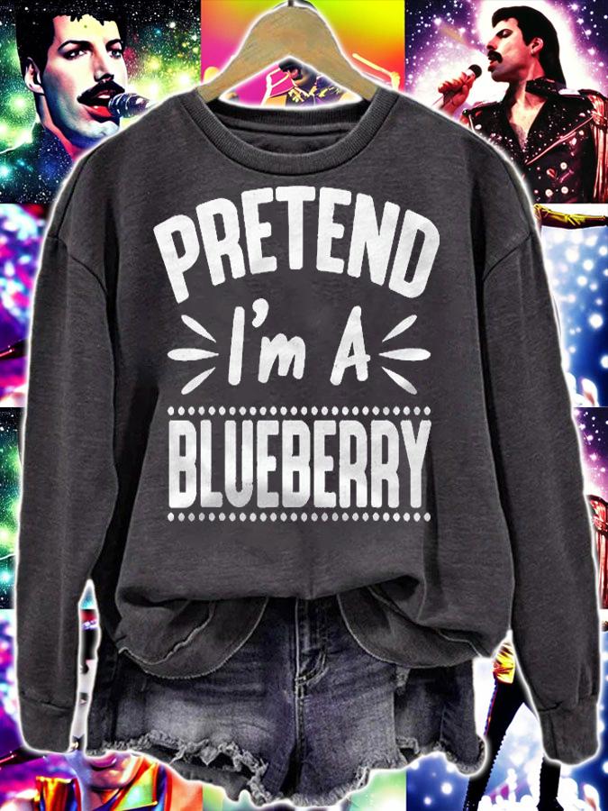 Pretend Im A Blueberry Funny Lazy Halloween Costume Party Shirt t-shirt