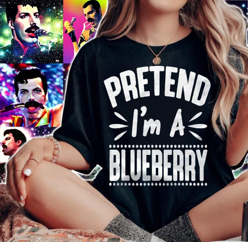 Pretend Im A Blueberry Funny Lazy Halloween Costume Party Shirt t-shirt