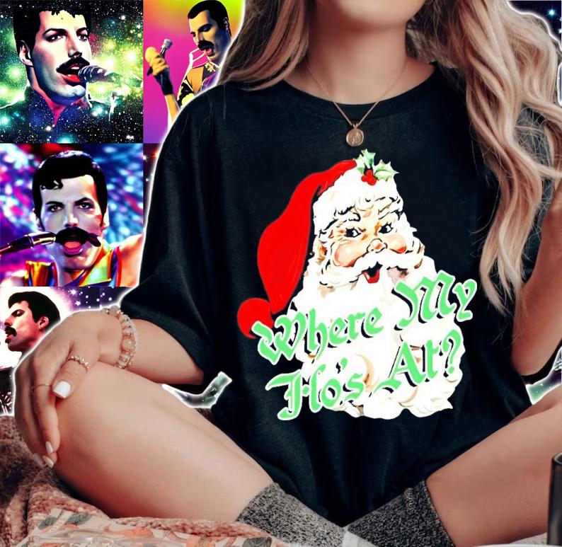 Santa Claus Where My Ho's At Christmas Shirt t-shirt woman shirt