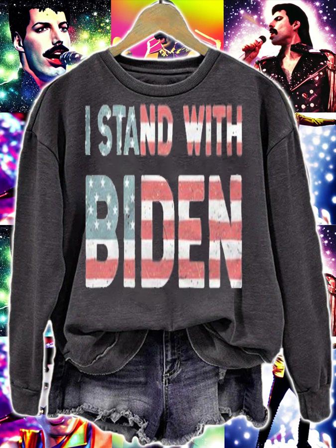 I Stand With Biden Pro Biden USA Flag T-Shirt t-shirt