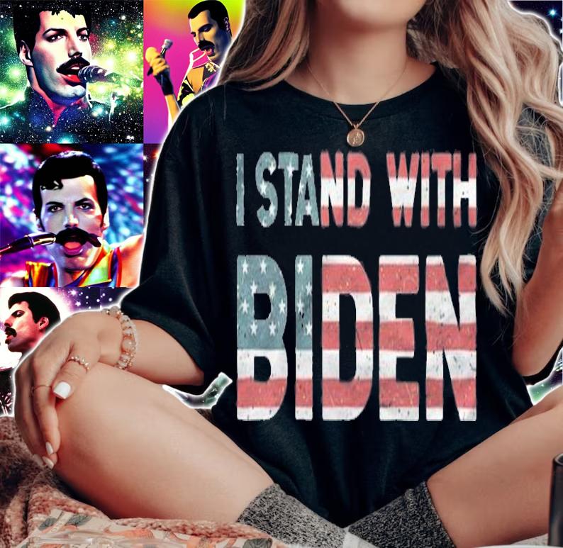 I Stand With Biden Pro Biden USA Flag T-Shirt t-shirt