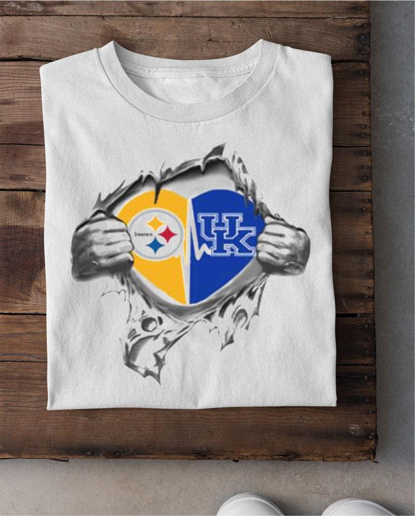 Blood Inside Me Pittsburgh Steelers And Kentucky Wildcats t-shirt