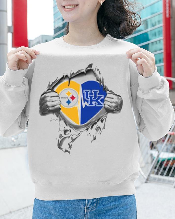Blood Inside Me Pittsburgh Steelers And Kentucky Wildcats t-shirt