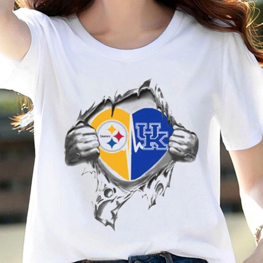 Blood Inside Me Pittsburgh Steelers And Kentucky Wildcats t-shirt
